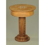 An Eastern hardwood circular table,