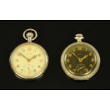 A Second World War military pocket watch by Grana, and another by Elgin.