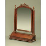 A large Victorian mahogany dressing table mirror,