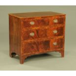 A 19th century mahogany and walnut crossbanded chest of drawers,