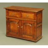 An oak dresser base, reproduction,