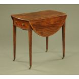 A George III mahogany Pembroke table, twin drop flap,