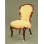 A Victorian mahogany ladies chair,