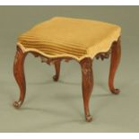 A Victorian rosewood stool,