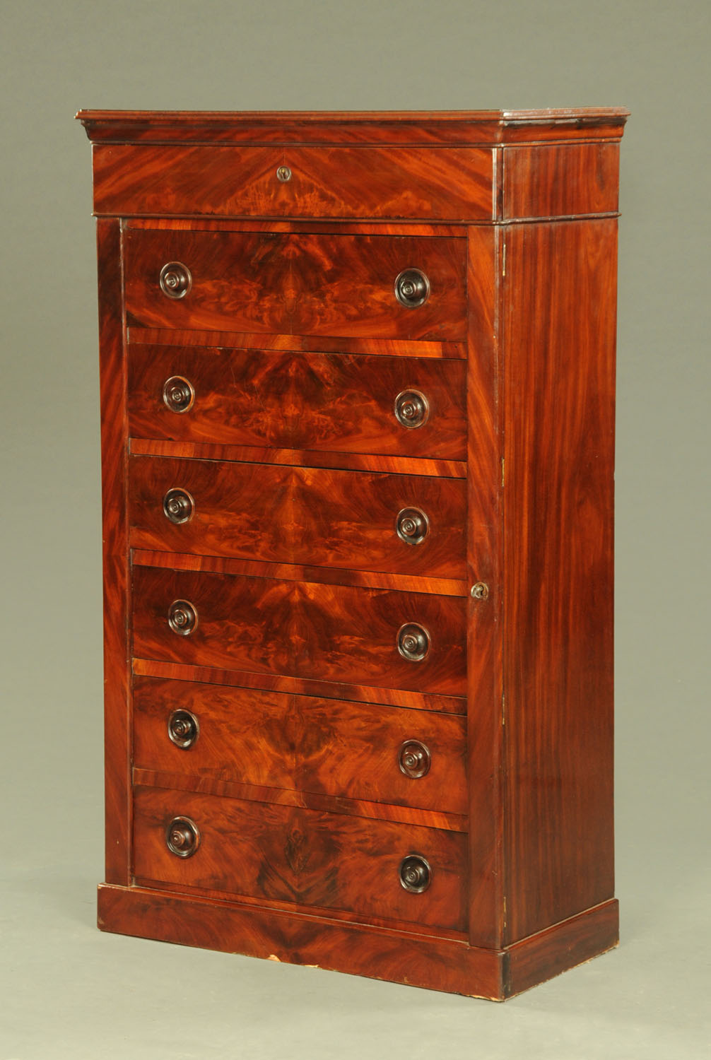 A Victorian mahogany Wellington chest, - Image 2 of 2