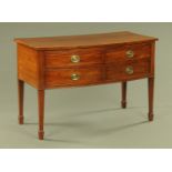 An Edwardian George III style mahogany bowfronted chest,