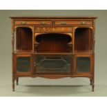 An Edwardian inlaid rosewood parlour cabinet, fitted with a series of drawers,