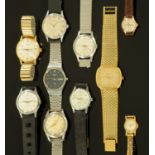 A vintage Herna gentleman's wristwatch, and 9 other wristwatches including Accurist, Seiko,