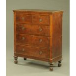 An oak chest of drawers, late Victorian,