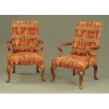 A pair of Gainsborough style mahogany dining chairs.