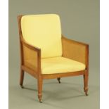 A 19th century mahogany bergere armchair,