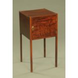 A 19th century mahogany bedside cabinet, with single door and square legs. Width 40 cm.