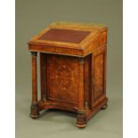 A Victorian burr walnut Davenport desk,