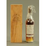 One bottle Baron de Lustrac Armagnac, 1973, wooden case.