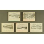 Wainwright Alfred, full set of five first edition Lakeland Sketchbooks.