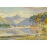 Albert Rosser (1899-1995), watercolour, "Derwentwater and Causey Pike.