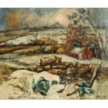 Alan Thompson, oil on board "November Snow", 51 cm x 60 cm, framed, signed and dated 1971,