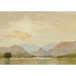 Len Roope, watercolour "Morning Derwentwater", 23 cm x 32 cm, framed, signed.