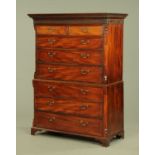 A George III mahogany chest on chest,