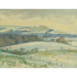June Bennett, oil on canvas "First Snow Near Caldbeck", 36 cm x 46 cm, framed,