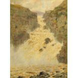 Alfred Heaton Cooper, watercolour "Cauldron Spout at the River Tees", 54 cm x 40 cm, framed,