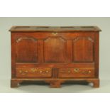 A George III oak mule chest,