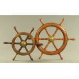 A ships wheel from the trawler "Red Crusader",