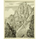 Alfred Wainwright (1907-1991), an original pen and ink drawing "Pillar Rock West Face", 20.
