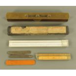 A Victorian brass and rosewood Routledge of Birmingham spirit level.