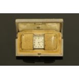 A Movado Chronometer Ermeto, silver, in shagreen sliding case, with original box marked "Ermeto,
