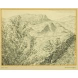 Alfred Wainwright (1907-1991), an original pen and ink drawing "Dove Crag", 15 cm x 20 cm,
