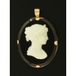 A 19th century Tassie style cameo, in gold coloured metal mount.