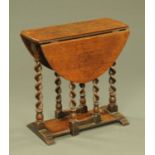 A late 19th/early 20th century oak gate leg occasional table,