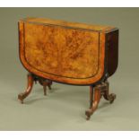 A Victorian burr walnut Sutherland table,