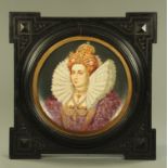 An Ernst Wahliss ware plaque, possibly Elizabeth I.