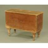 An early 19th century burr maple or birch storage bin, possibly American, rectangular,