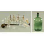 A collection of apothecary measures, flasks, condensers, small jars and bottles (29).