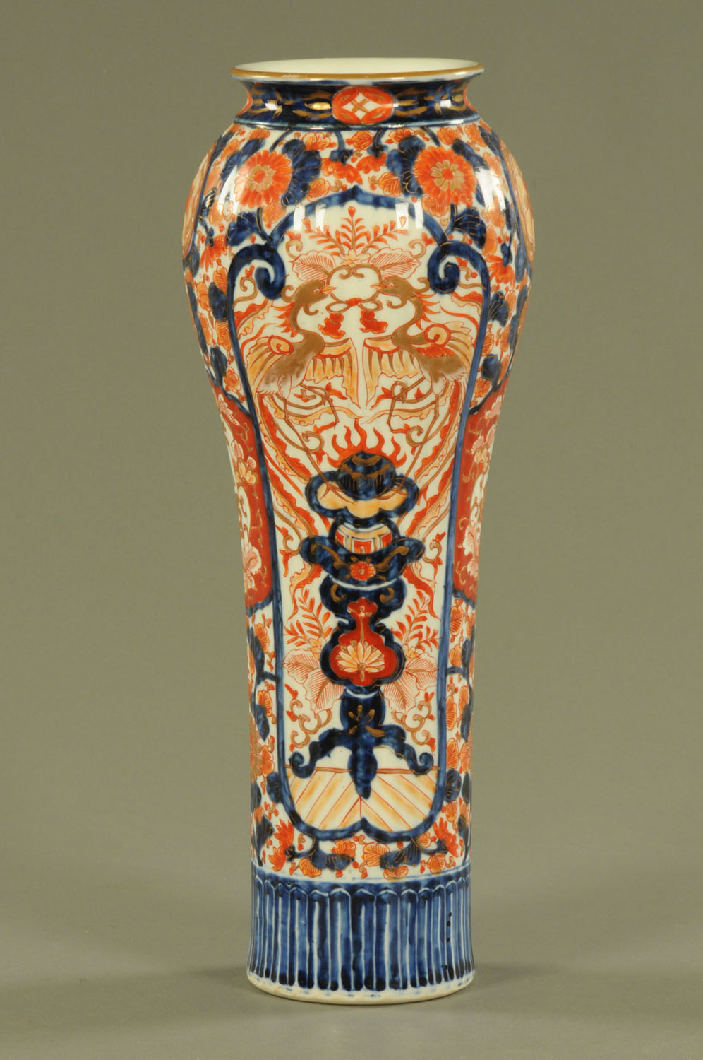 A 19th century Imari vase, decorated in typical Imari colours. Height 41 cm.