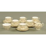 A Crown Royal bone china half tea set, 20 pieces, printed mark to base.