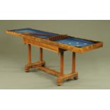 A Victorian rosewood floor standing bar billiards table, made by S.