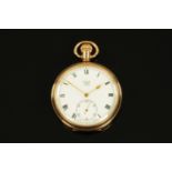 A vintage Limit gold plated knob wind pocket watch. Diameter 5 cm.