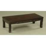 A Chinese hardwood low table,