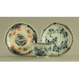 A late 18th/early 19th century Chinese blue and white tea bowl and saucer,