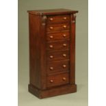 A Victorian mahogany Wellington chest, of typical form,