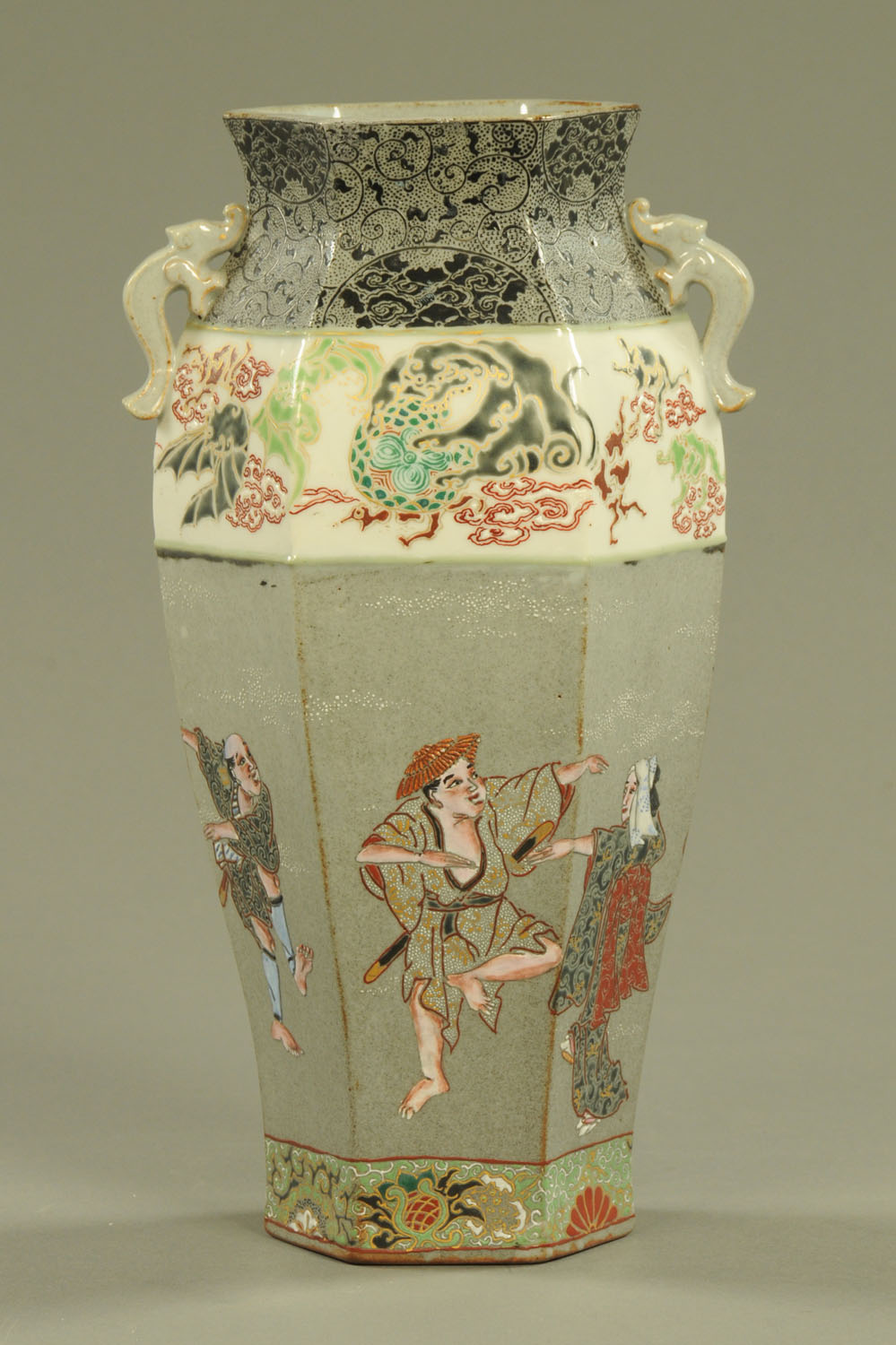 A Japanese earthenware vase,