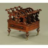 A Victorian rosewood three division Canterbury,