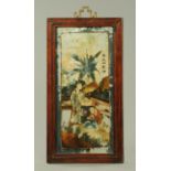 A Chinese reverse painted mirror,