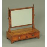 A 19th century mahogany toilet mirror, rectangular,