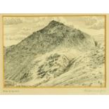 Alfred Wainwright (1907-1991), an original pen and ink drawing "Pike O'Blisco", 12 cm x 17 cm,