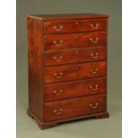 A 19th century mahogany crossbanded chest of drawers,
